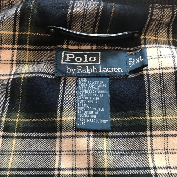 Polo Ralph Lauren Vintage Men’s Quilted Jacket L & XL Navy Blue